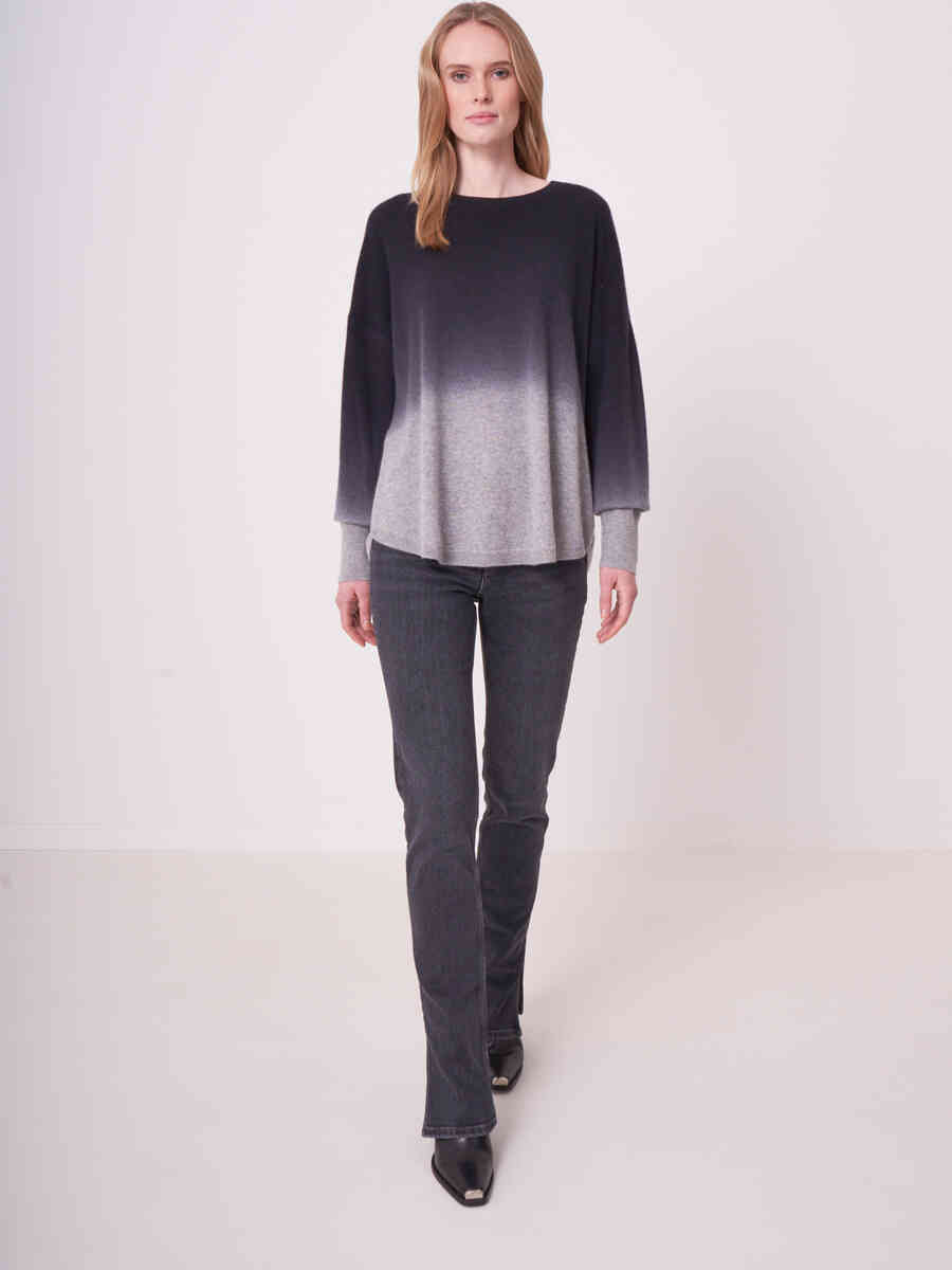 A-line cashmere sweater with dip-dye gradient image number 5