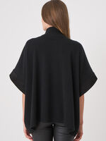 Poncho with zipper and suede armholes image number 1