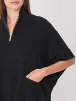 Poncho with zipper and suede armholes image number 2