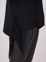 Open rib knit cardigan with long fringes image number 2