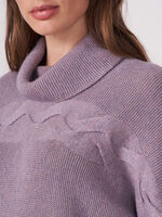 Knitted pullover with horizontal cable knit detail image number 2