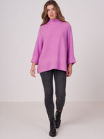 Poncho pullover with stand collar and turn-up cuff image number 15