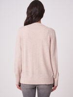 Organic cashmere silk blend cardigan with single button closure image number 1