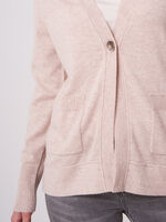 Organic cashmere silk blend cardigan with single button closure image number 2