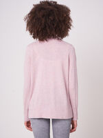 Organic cashmere silk blend cardigan with single button closure image number 1