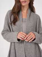 3/4 sleeve open cardigan with shawl collar image number 3
