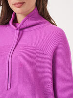 A-line knitted pullover with stand-up collar image number 2