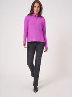 A-line knitted pullover with stand-up collar image number 4