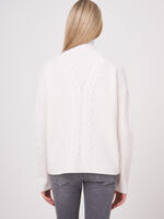 Italian wool half zip rib knit sweater image number 1