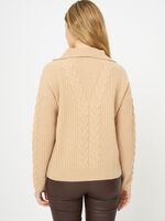 Italian wool half zip rib knit sweater image number 17