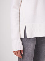 Pullover with stand collar and front slits image number 2