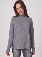 Pullover with stand collar and front slits image number 8