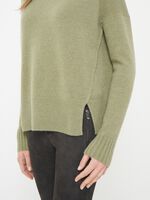 Pullover with stand collar and front slits image number 2