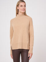 Pullover with stand collar and front slits image number 16
