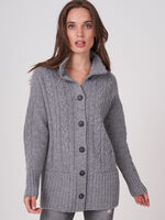 Chunky cable knit cardigan image number 0