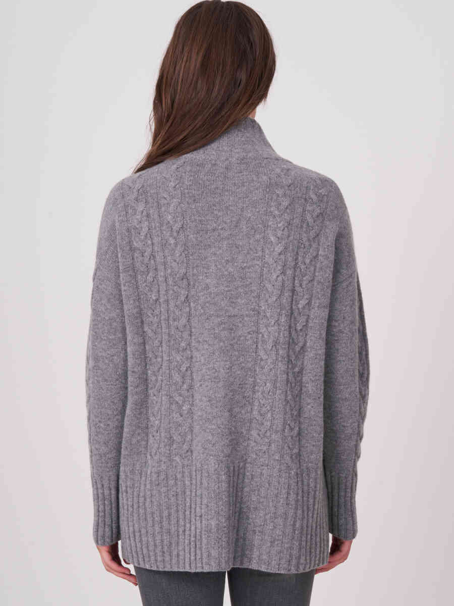 Chunky cable knit cardigan image number 1