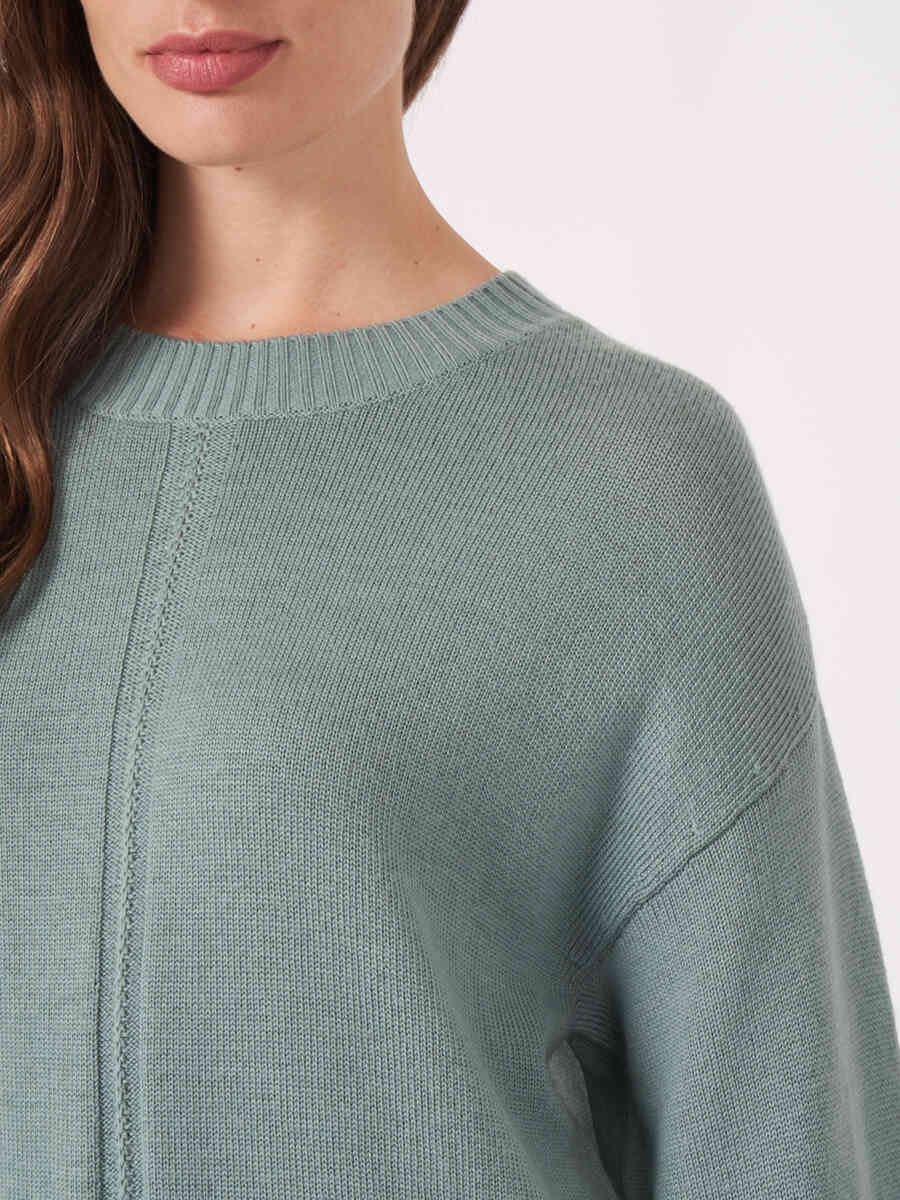 3/4 sleeves merino wool sweater image number 2