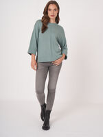 3/4 sleeves merino wool sweater image number 5
