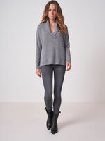 Lambswool sweater with shawl collar image number 5