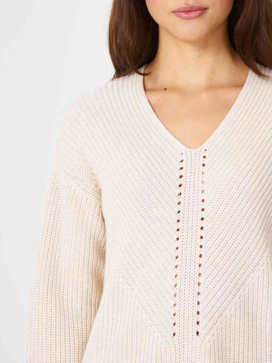 Chunky rib knit V-neck sweater image number 14