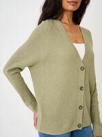 Oversized cashmere blend cardigan in fancy rib knit image number 2