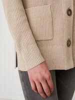 Rib knit cardigan with delicate sequin decoration image number 2