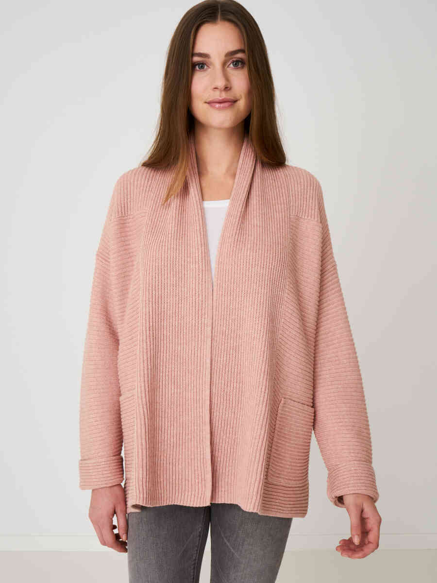 Pure cotton cardigan with shawl collar and front pockets image number 12