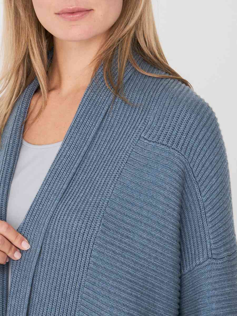 Pure cotton cardigan with shawl collar and front pockets image number 19