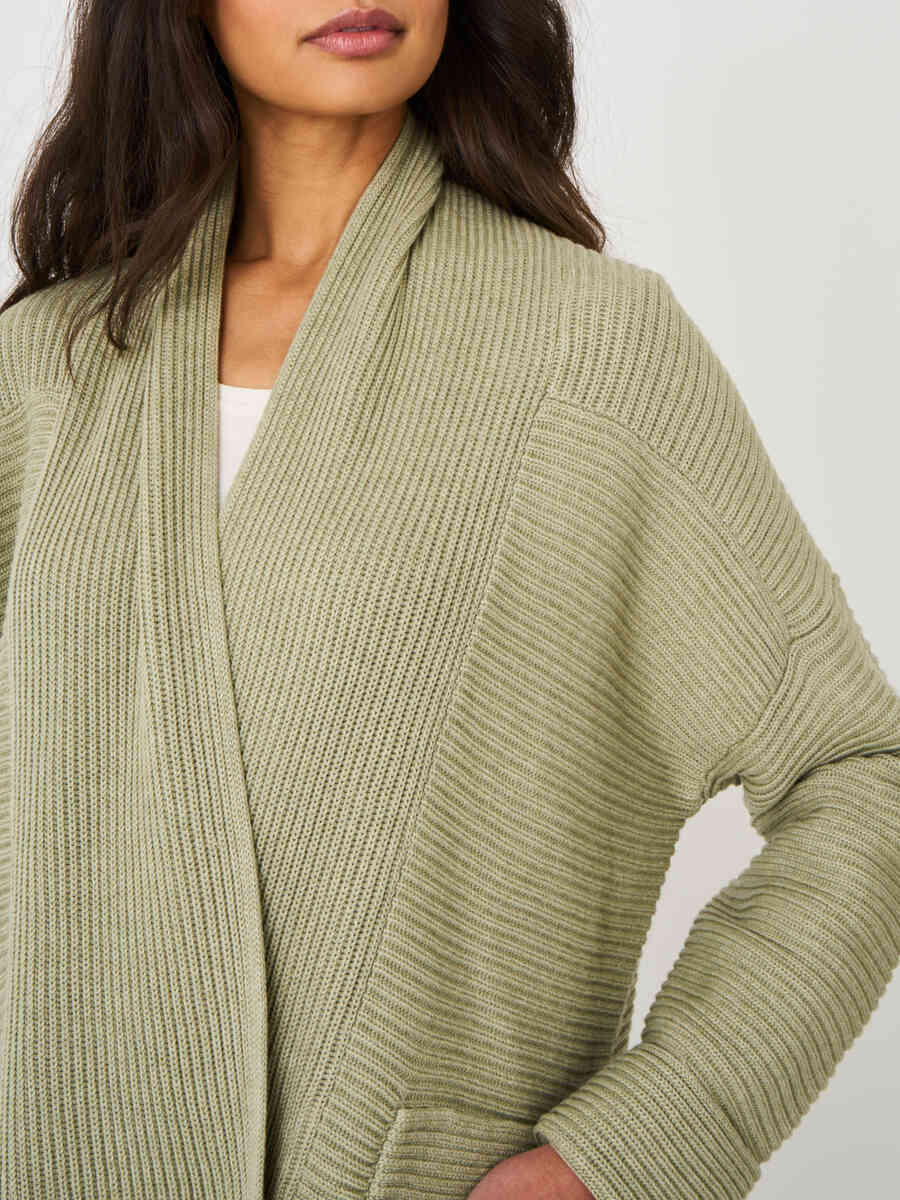 Pure cotton cardigan with shawl collar and front pockets image number 22