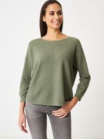 Sweater in textured cotton knit image number 0