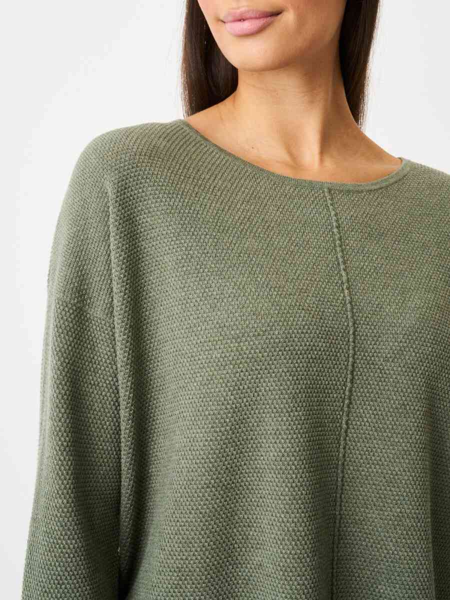 Sweater in textured cotton knit image number 2