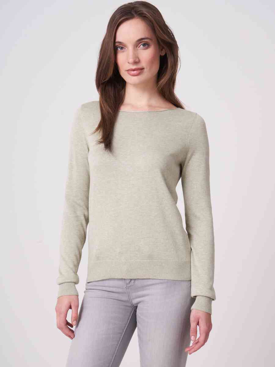 Basic long sleeve pullover in cotton blend