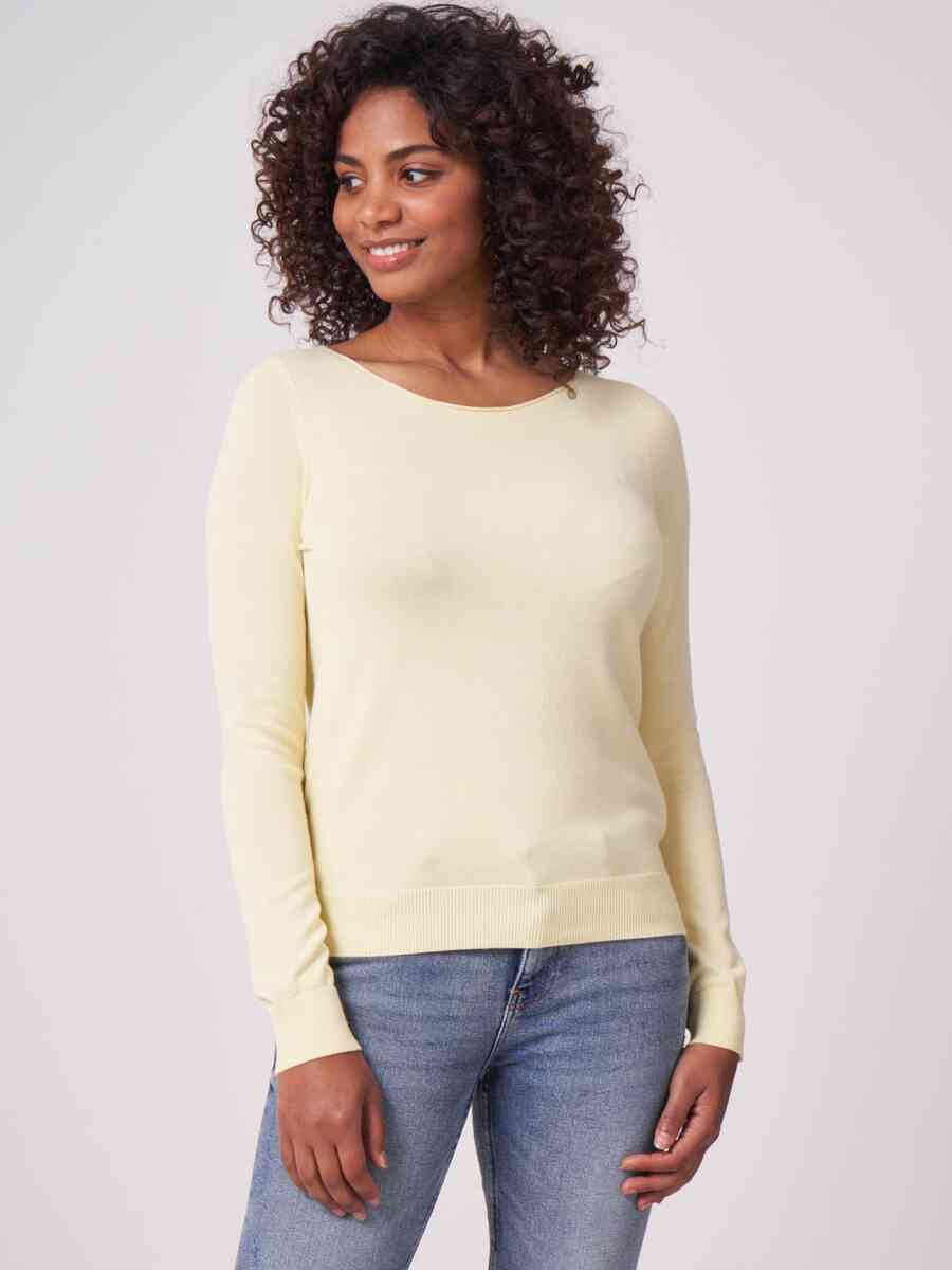 Basic long sleeve pullover in cotton blend
