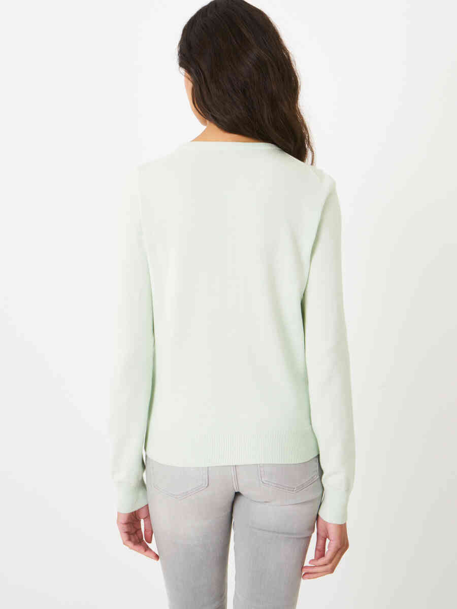 Basic fine knit cardigan in organic cotton blend image number 1