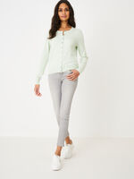 Basic fine knit cardigan in organic cotton blend image number 3