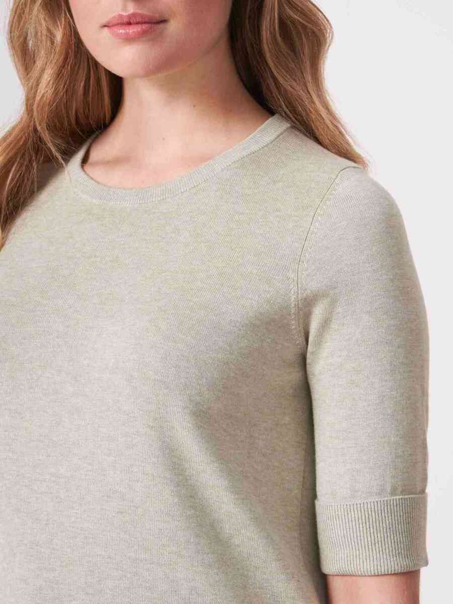 Basic fine knit short sleeve pullover in organic cotton blend image number 50