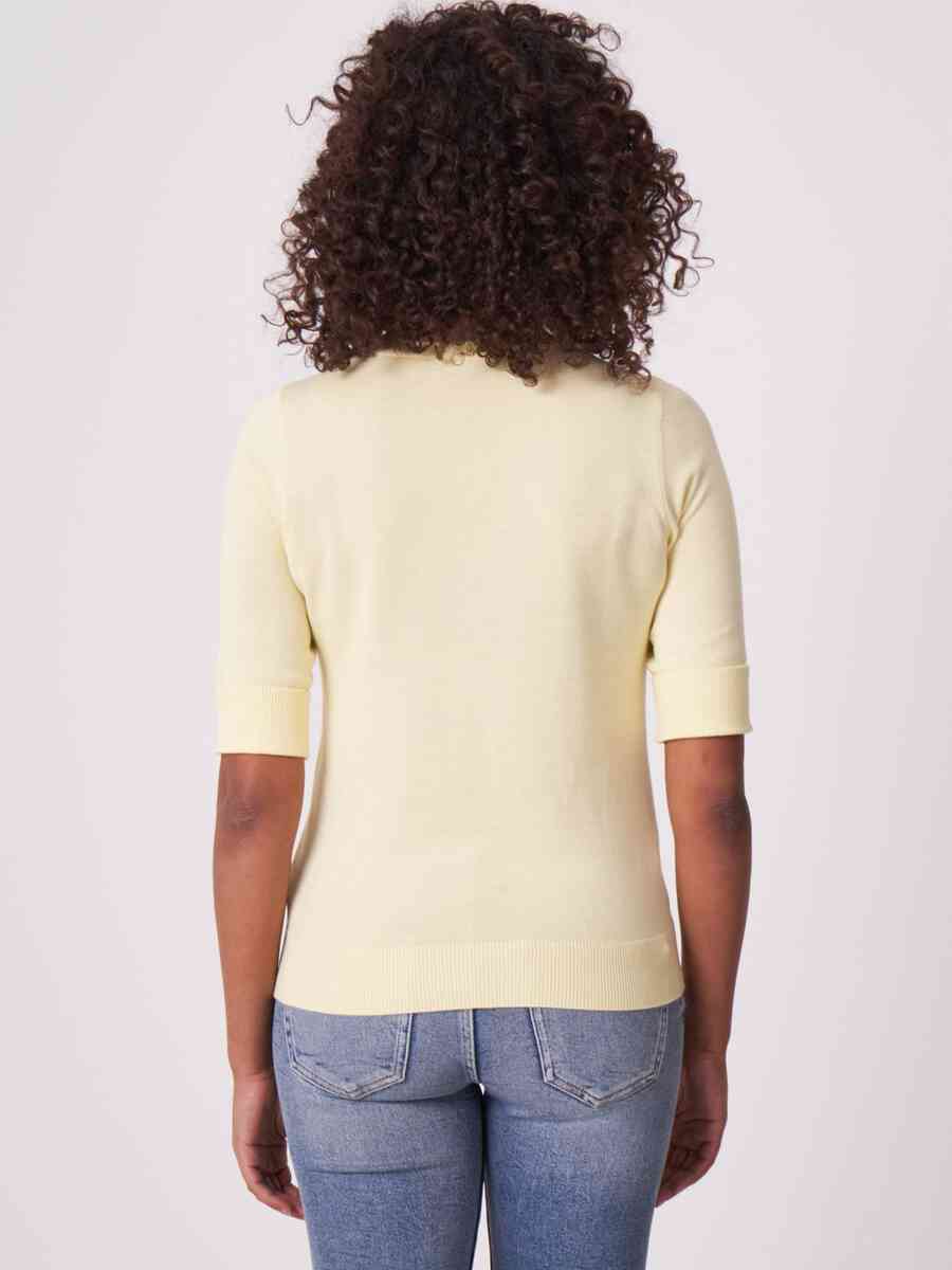 Basic fine knit short sleeve pullover in organic cotton blend image number 53