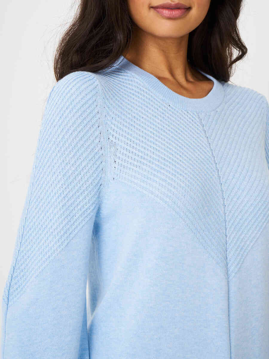 Sweater with long puff sleeves and textured details image number 6