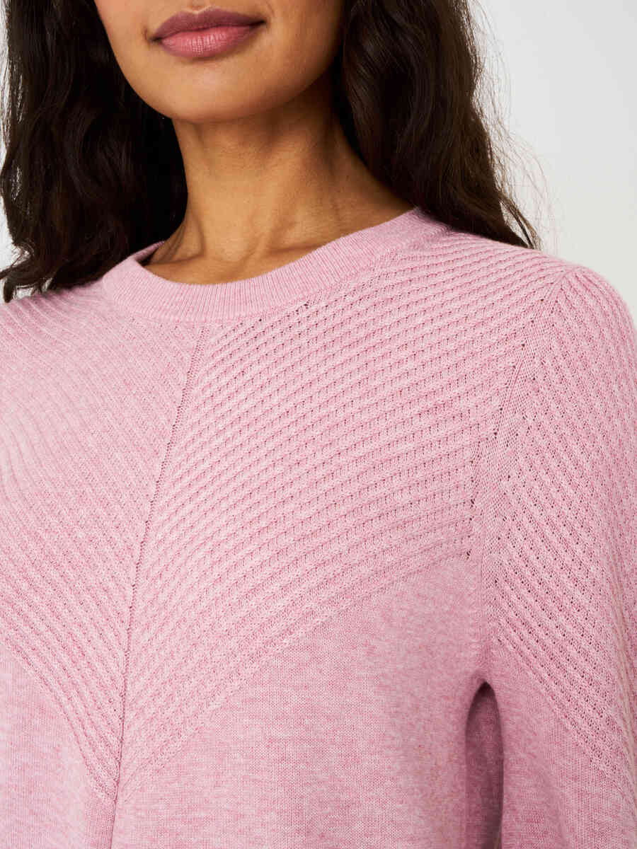 Sweater with long puff sleeves and textured details image number 10