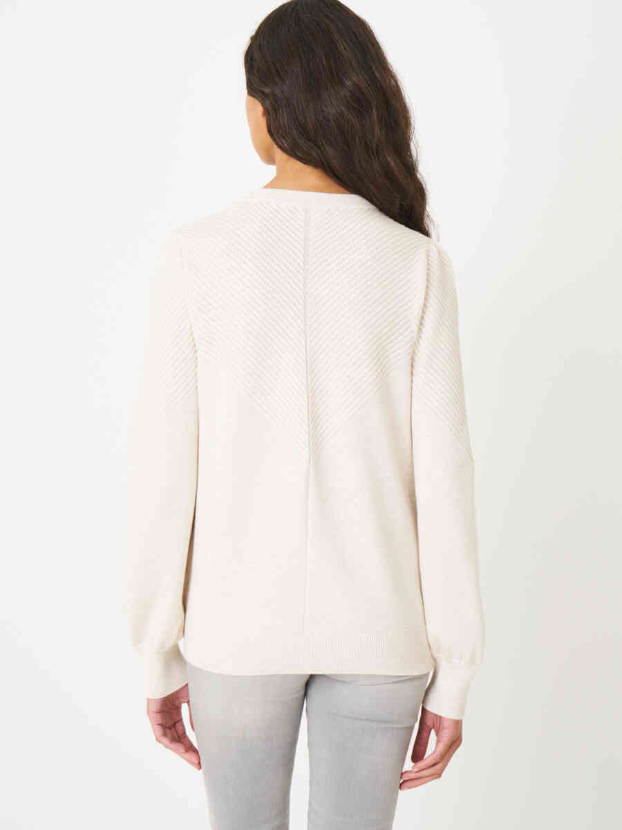 Sweater with long puff sleeves and textured details image number 25