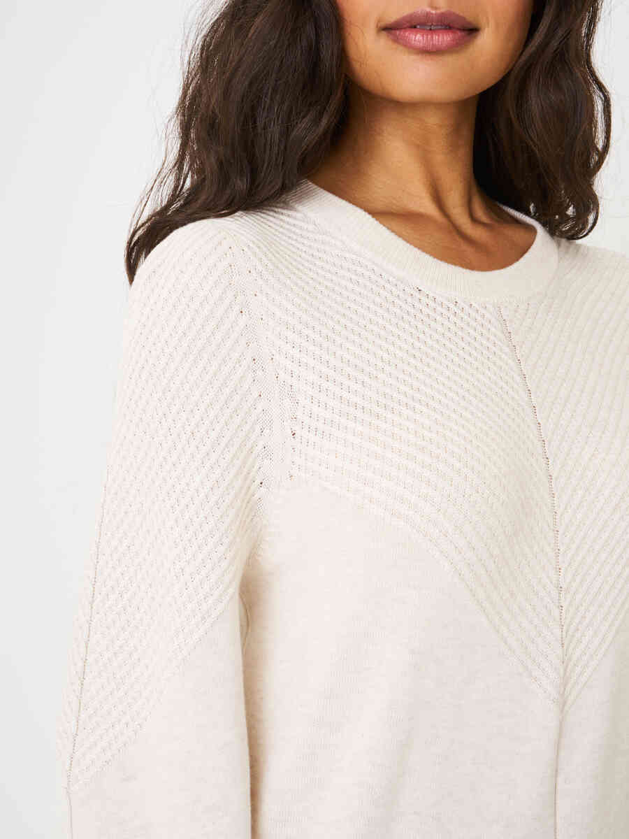 Sweater with long puff sleeves and textured details image number 26