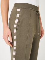 Women's organic cotton blend jogging pants with sporty stripes image number 2