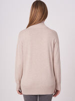 Long sweater with stand collar image number 1
