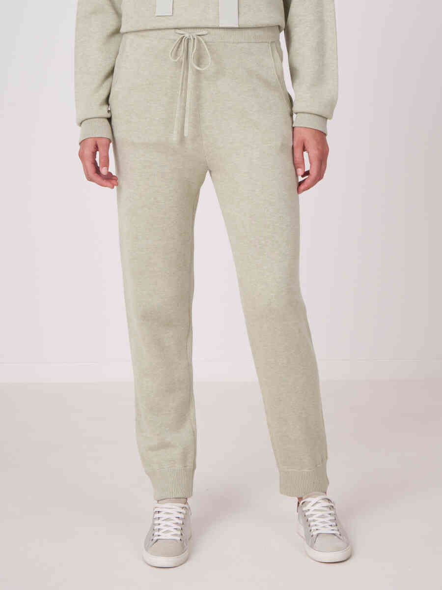 Knitted cotton blend sweatpants