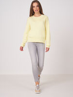 Wide sleeve cotton blend sweater with pockets image number 3