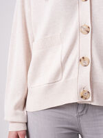 Cotton blend buttoned cardigan with pockets image number 2