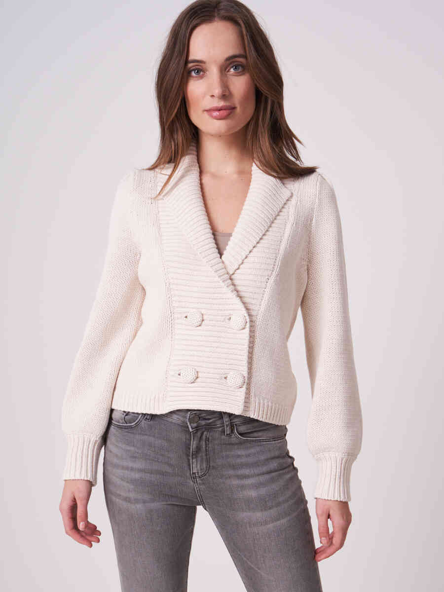 Knitted double breasted cardigan