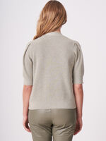 Cotton cashmere blend short sleeve cardigan image number 1