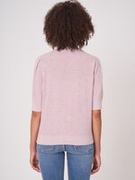 Cotton cashmere blend short sleeve cardigan image number 1