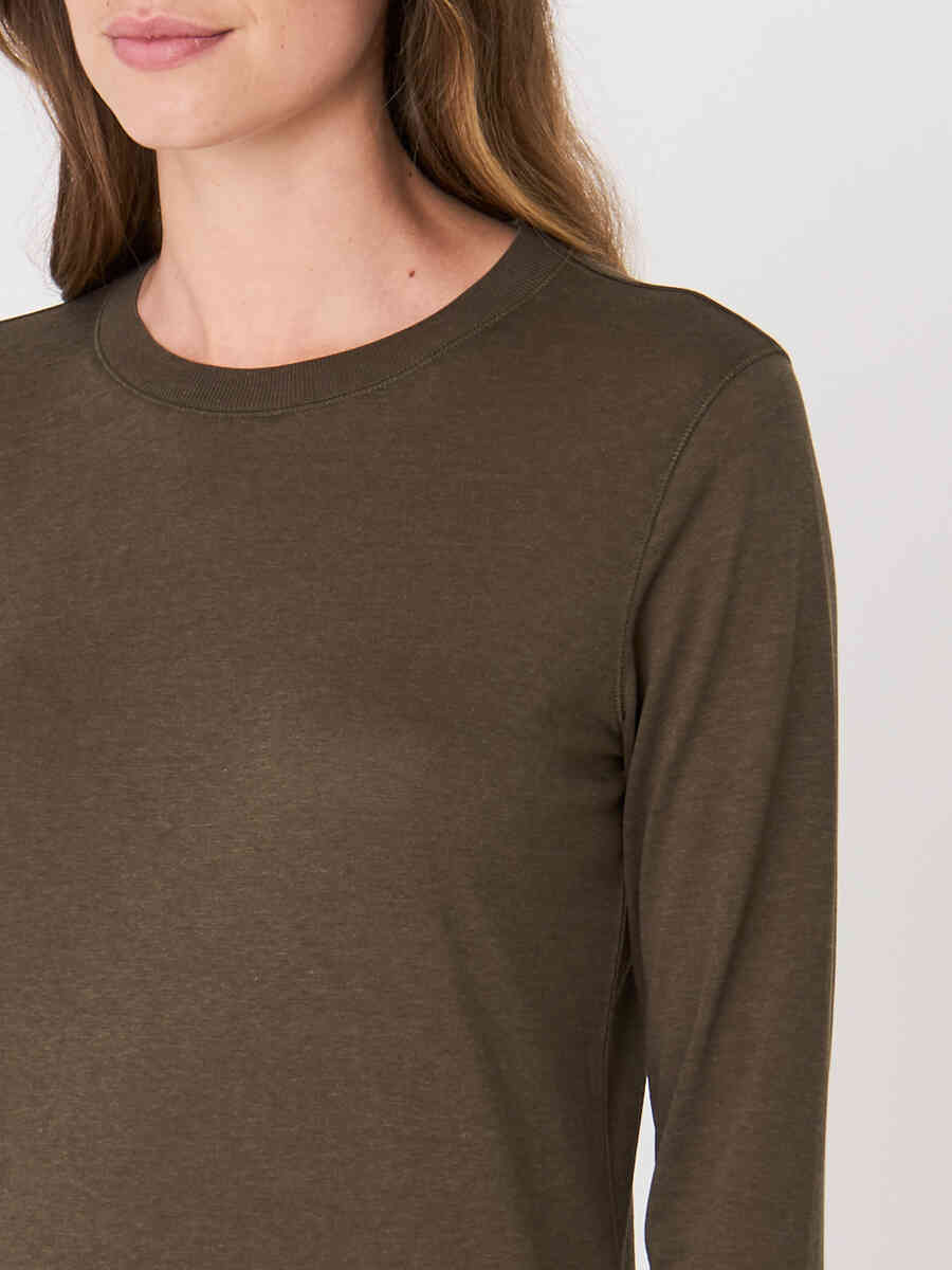 Long-sleeved top with round neck image number 2